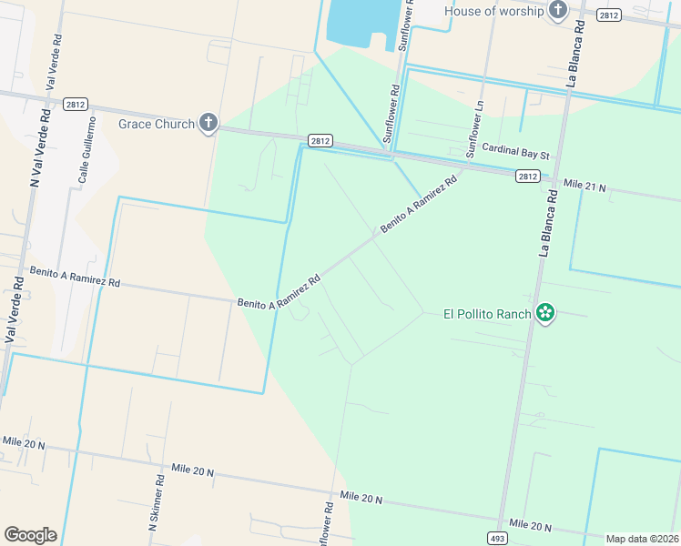 map of restaurants, bars, coffee shops, grocery stores, and more near 23509 Goldwing Way Road in Edcouch