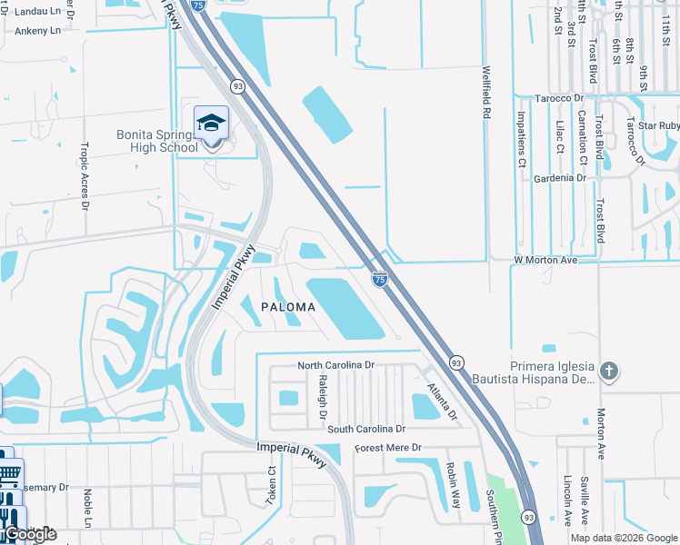 map of restaurants, bars, coffee shops, grocery stores, and more near 11317 Monte Carlo Boulevard in Bonita Springs
