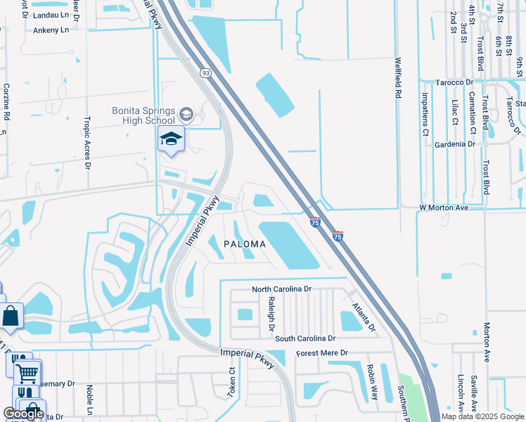 map of restaurants, bars, coffee shops, grocery stores, and more near 11312 Monte Carlo Boulevard in Bonita Springs