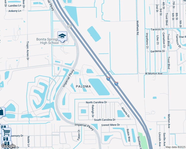 map of restaurants, bars, coffee shops, grocery stores, and more near 11312 Monte Carlo Boulevard in Bonita Springs