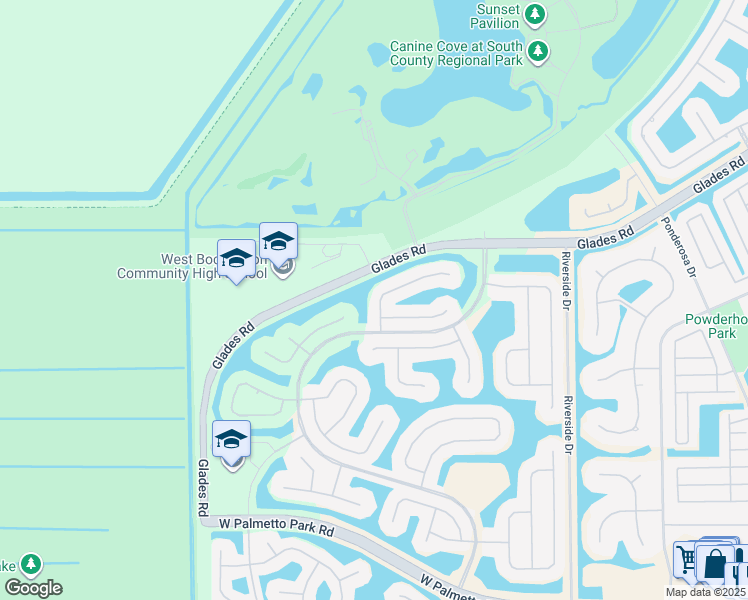 map of restaurants, bars, coffee shops, grocery stores, and more near 12397 Cascades Pointe Drive in Boca Raton