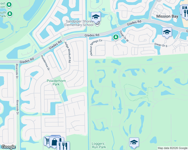 map of restaurants, bars, coffee shops, grocery stores, and more near 11174 Cloverleaf Circle in Boca Raton