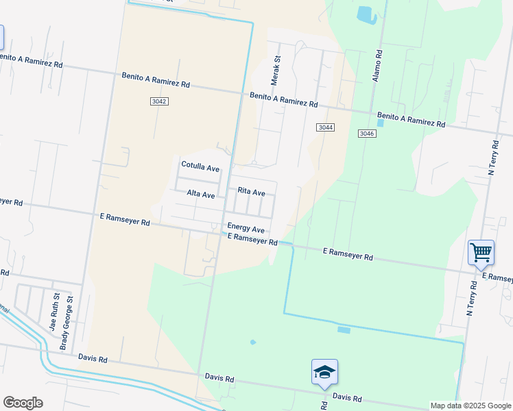 map of restaurants, bars, coffee shops, grocery stores, and more near 6315 Allegiant Street in Edinburg