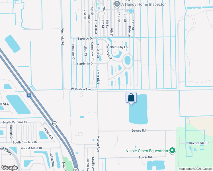 map of restaurants, bars, coffee shops, grocery stores, and more near Dandelion Court in Bonita Springs