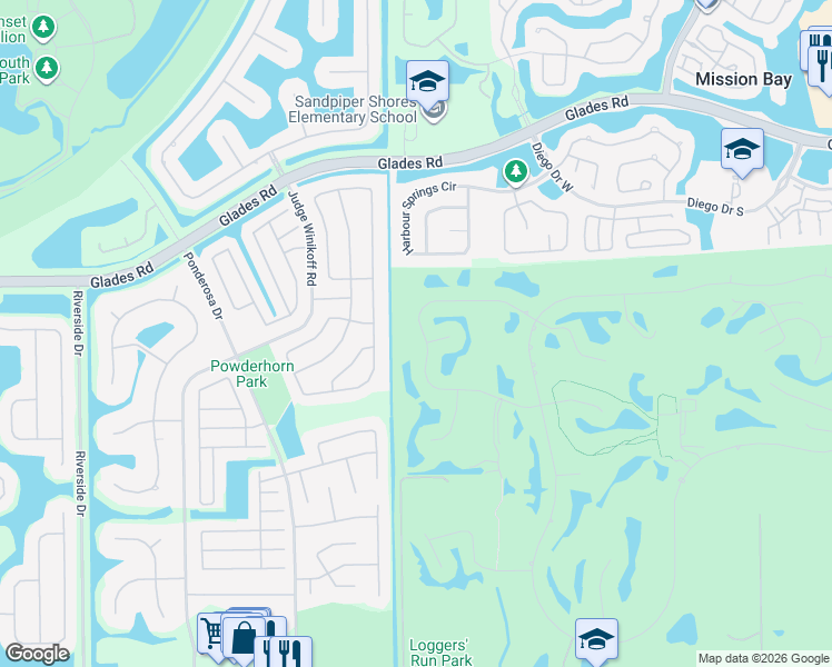 map of restaurants, bars, coffee shops, grocery stores, and more near 11174 Cloverleaf Circle in Boca Raton