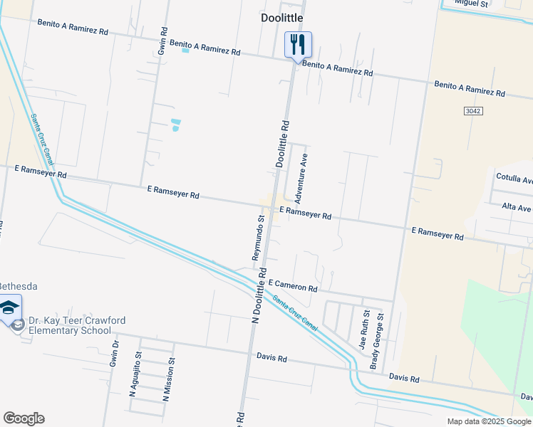 map of restaurants, bars, coffee shops, grocery stores, and more near 6112 North Doolittle Road in Edinburg