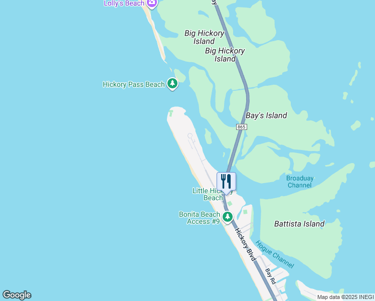 map of restaurants, bars, coffee shops, grocery stores, and more near 25815 Hickory Boulevard in Bonita Springs