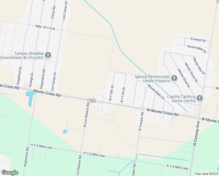 map of restaurants, bars, coffee shops, grocery stores, and more near 15917 North 113th Street in Edinburg