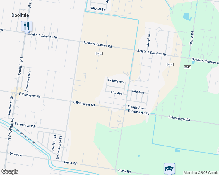map of restaurants, bars, coffee shops, grocery stores, and more near 3914 Clemente Avenue in Edinburg