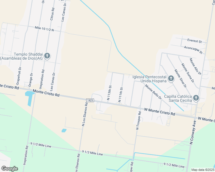 map of restaurants, bars, coffee shops, grocery stores, and more near 15917 North 113th Street in Edinburg