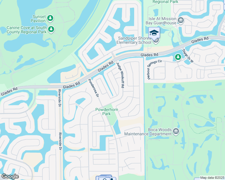 map of restaurants, bars, coffee shops, grocery stores, and more near 21081 Woodspring Avenue in Boca Raton