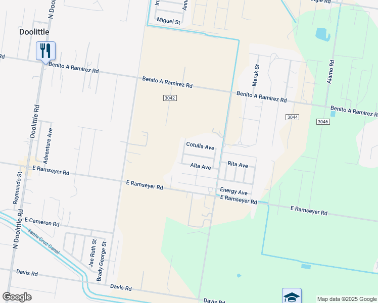 map of restaurants, bars, coffee shops, grocery stores, and more near 3914 Clemente Avenue in Edinburg