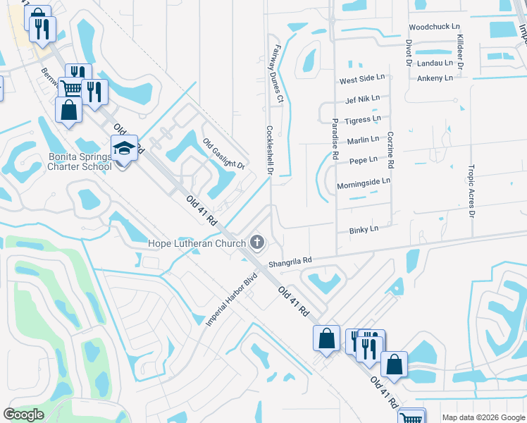 map of restaurants, bars, coffee shops, grocery stores, and more near 9719 Glen Heron Drive in Bonita Springs