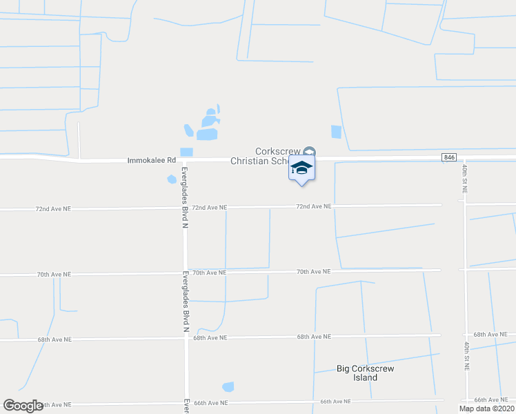 map of restaurants, bars, coffee shops, grocery stores, and more near 72nd Avenue Northeast in Collier County