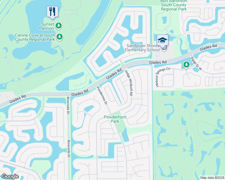 map of restaurants, bars, coffee shops, grocery stores, and more near 20962 Rustlewood Avenue in Boca Raton
