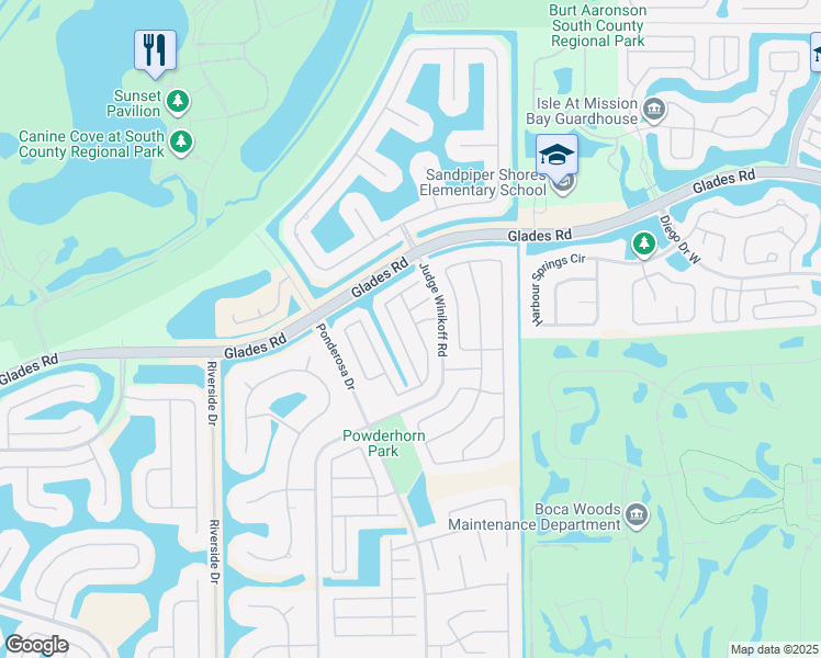 map of restaurants, bars, coffee shops, grocery stores, and more near 21007 Country Creek Drive in Boca Raton