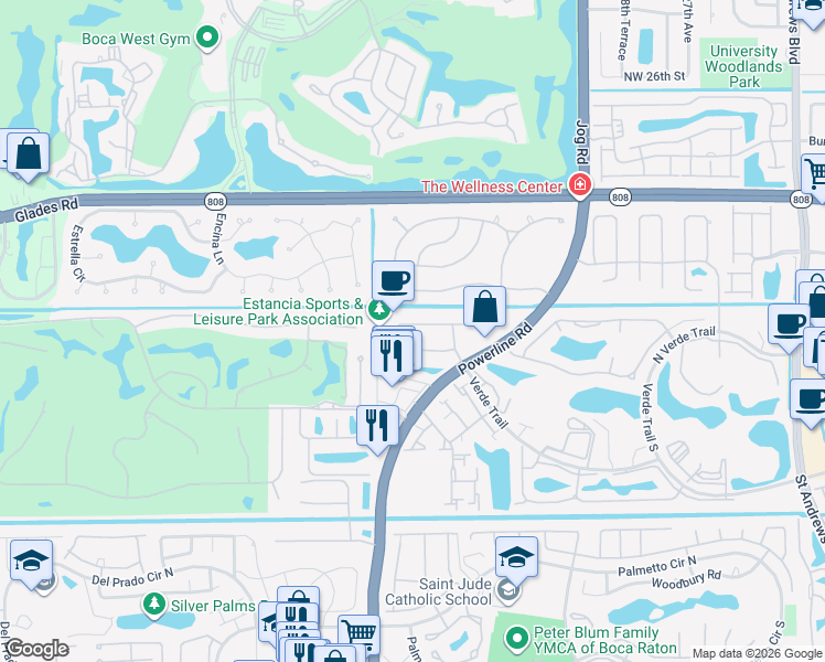 map of restaurants, bars, coffee shops, grocery stores, and more near 6878 Giralda Circle in Boca Raton