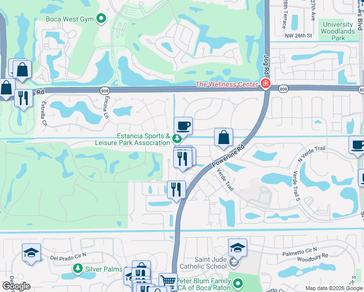 map of restaurants, bars, coffee shops, grocery stores, and more near 7010 Valencia Drive in Boca Raton