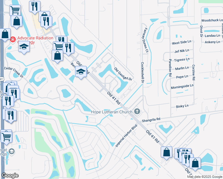 map of restaurants, bars, coffee shops, grocery stores, and more near in Bonita Springs