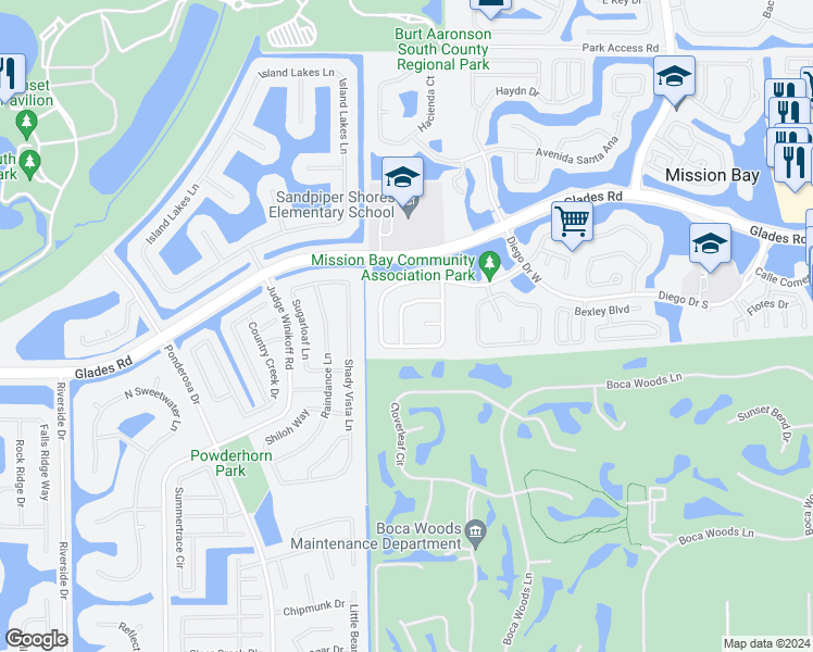 map of restaurants, bars, coffee shops, grocery stores, and more near 11185 Harbour Springs Circle in Boca Raton