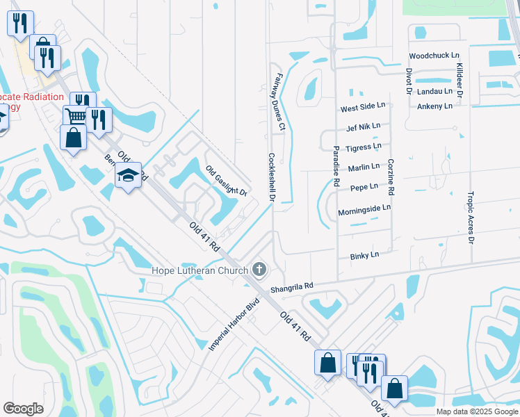 map of restaurants, bars, coffee shops, grocery stores, and more near 9720 Glen Heron Drive in Bonita Springs
