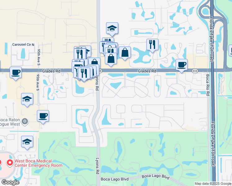map of restaurants, bars, coffee shops, grocery stores, and more near 8809 Warwick Drive in Boca Raton