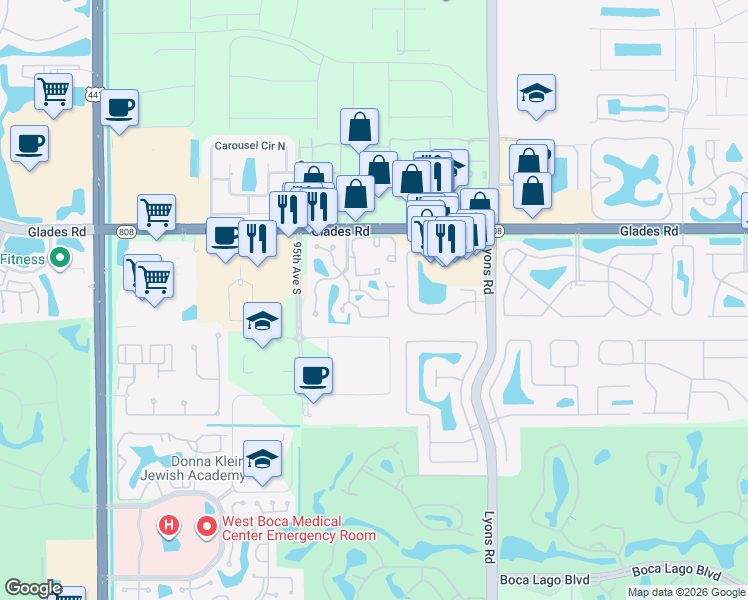 map of restaurants, bars, coffee shops, grocery stores, and more near 9276 Ketay Circle in Boca Raton