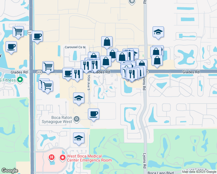 map of restaurants, bars, coffee shops, grocery stores, and more near 9258 Ketay Circle in Boca Raton