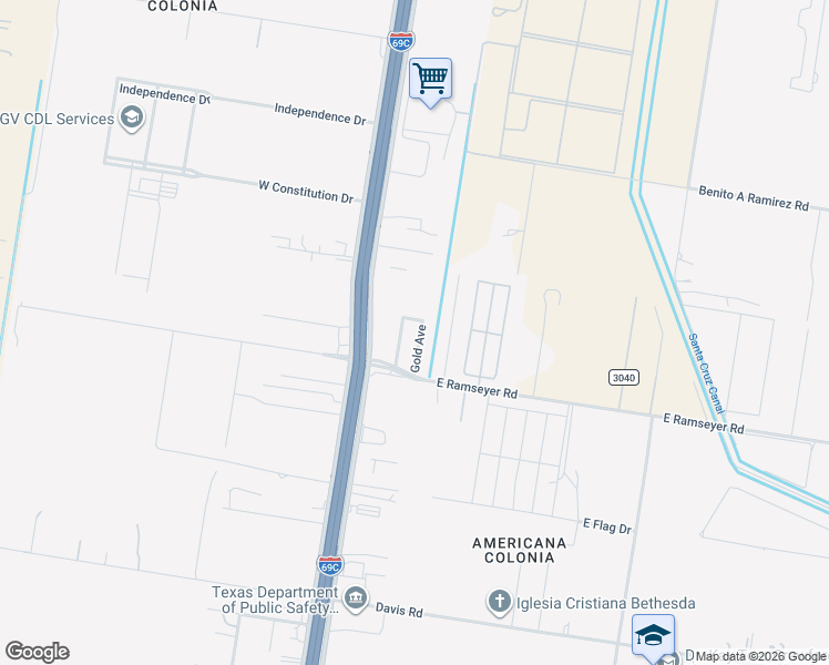 map of restaurants, bars, coffee shops, grocery stores, and more near 6322 Diamond Avenue in Edinburg