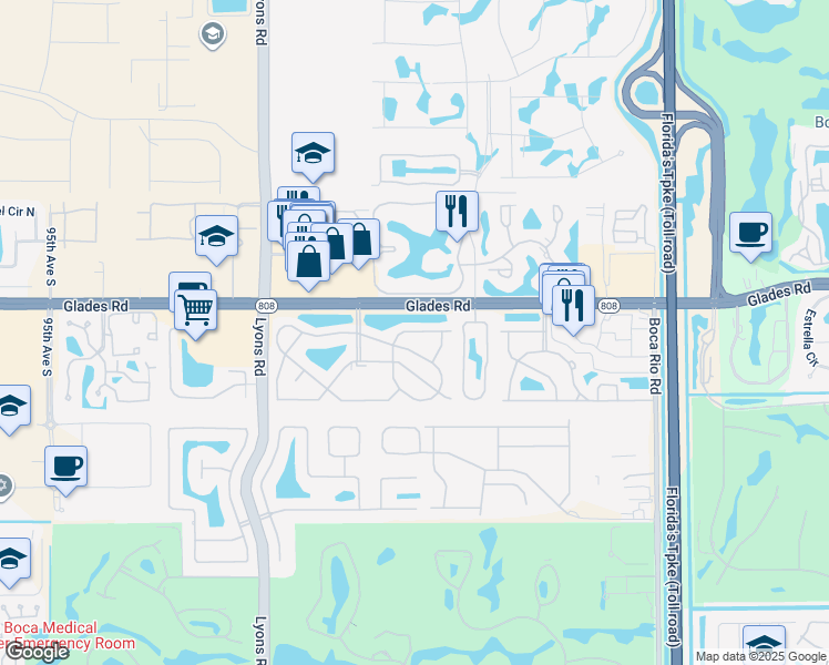 map of restaurants, bars, coffee shops, grocery stores, and more near 8625 Boca Drive in Boca Raton