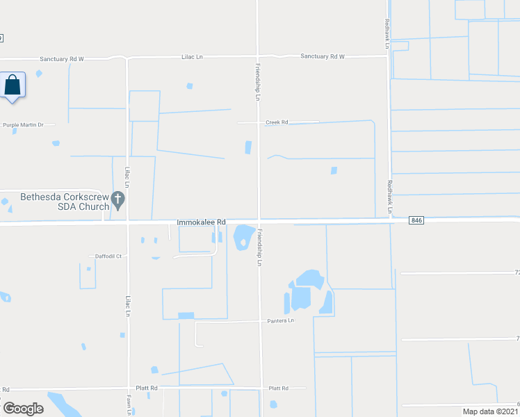 map of restaurants, bars, coffee shops, grocery stores, and more near 7440 Friendship Lane in Naples
