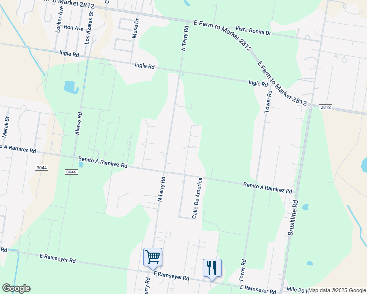 map of restaurants, bars, coffee shops, grocery stores, and more near 7211 Calle De Rebecca in Edinburg