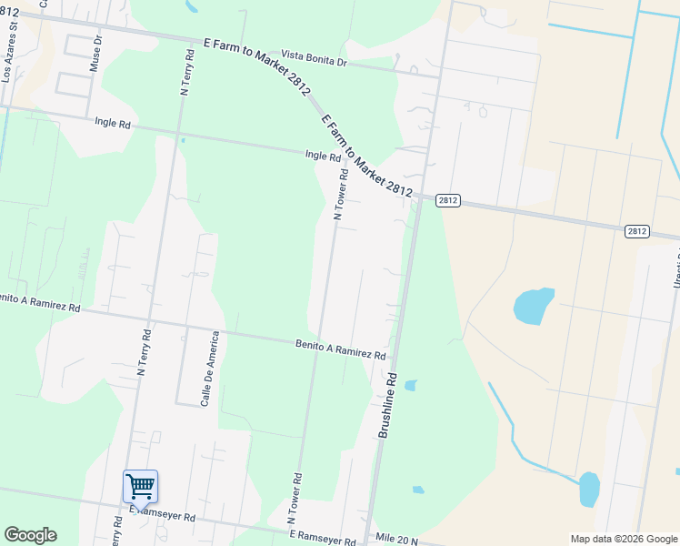 map of restaurants, bars, coffee shops, grocery stores, and more near 7312 North Tower Road in Edinburg