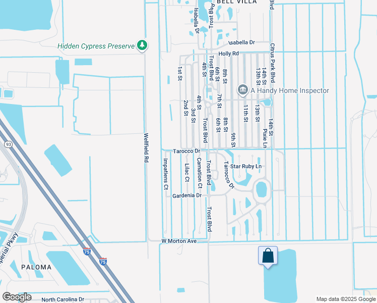 map of restaurants, bars, coffee shops, grocery stores, and more near 25591 Lilac Court in Bonita Springs