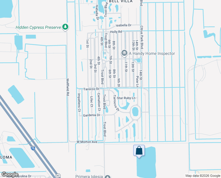 map of restaurants, bars, coffee shops, grocery stores, and more near 25501 Trost Boulevard in Bonita Springs