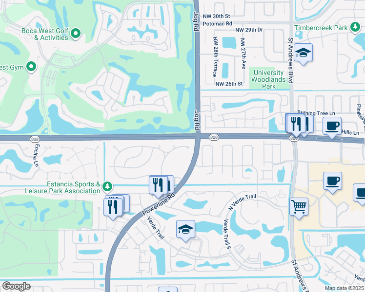 map of restaurants, bars, coffee shops, grocery stores, and more near in Palm Beach County