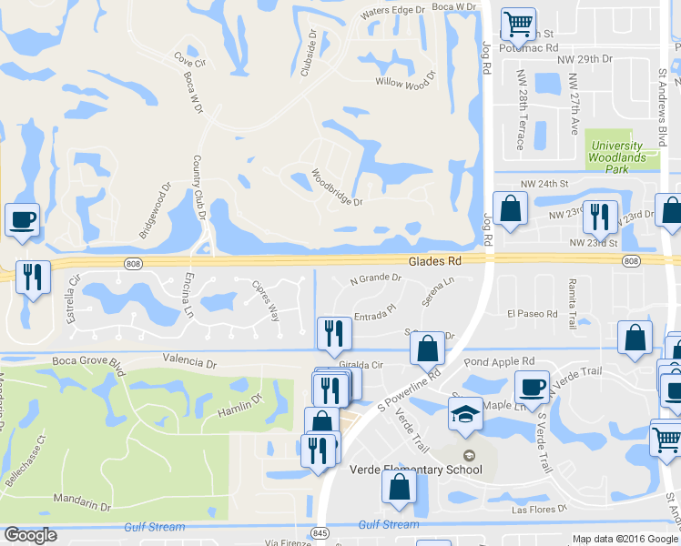 map of restaurants, bars, coffee shops, grocery stores, and more near 6923 Corto Circle in Boca Raton
