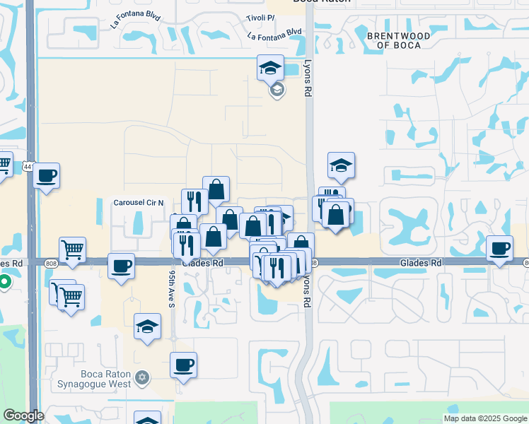 map of restaurants, bars, coffee shops, grocery stores, and more near 9204 Rutlege Avenue in Boca Raton