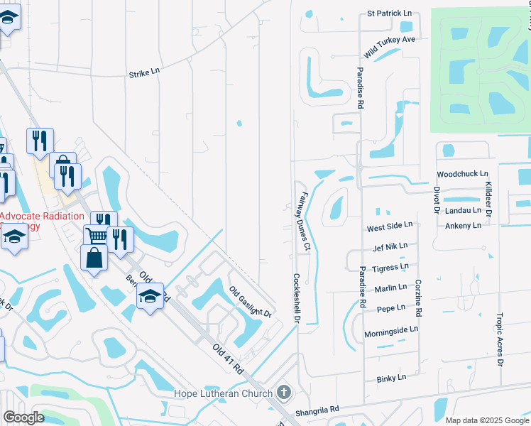 map of restaurants, bars, coffee shops, grocery stores, and more near 25505 Luci Drive in Bonita Springs