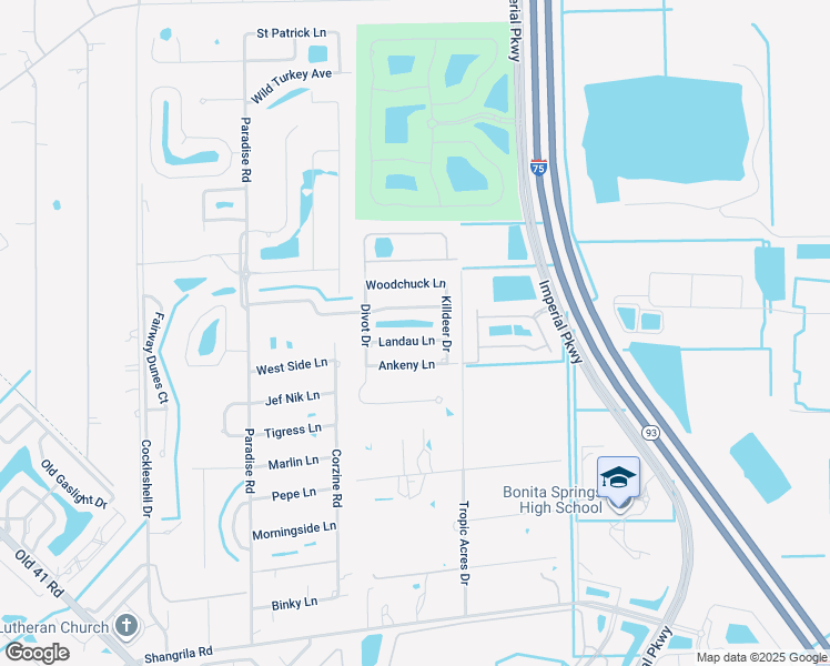 map of restaurants, bars, coffee shops, grocery stores, and more near 10641 Landau Lane in Bonita Springs