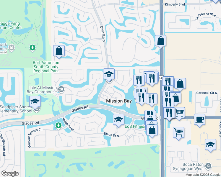 map of restaurants, bars, coffee shops, grocery stores, and more near 10493 Mateo Court in Boca Raton
