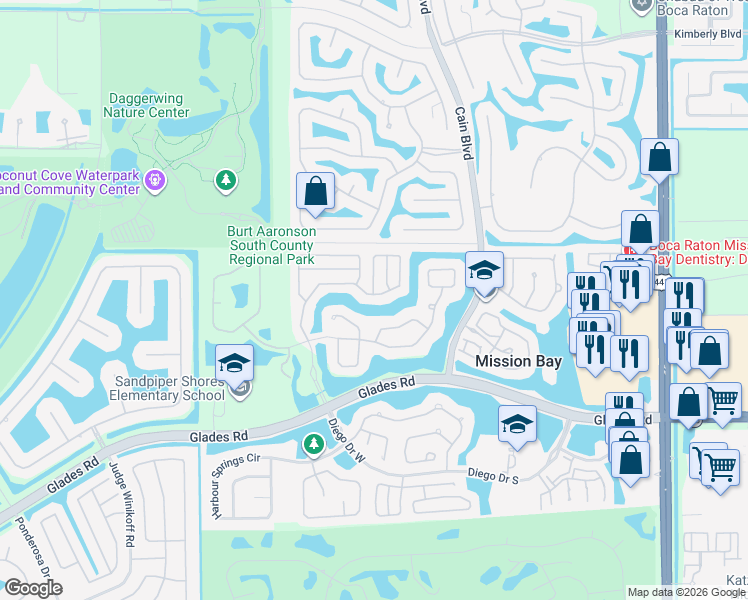 map of restaurants, bars, coffee shops, grocery stores, and more near 20331 Puccini Terrace in Boca Raton
