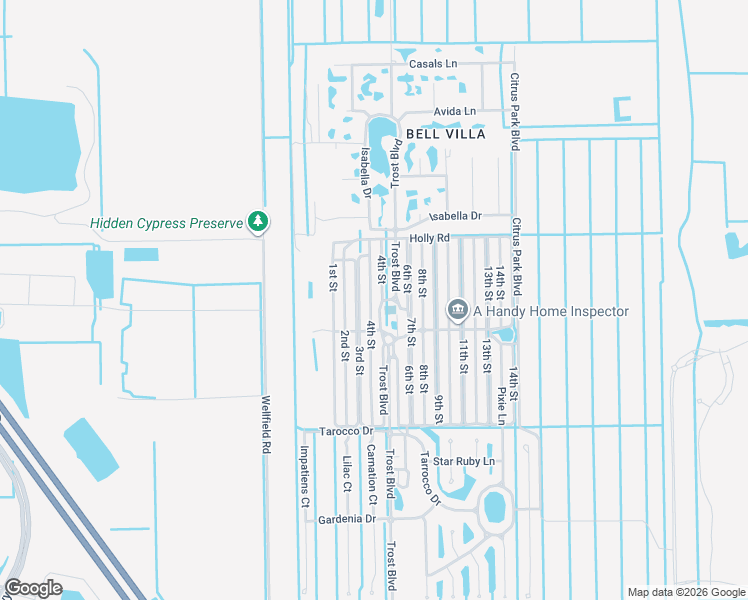 map of restaurants, bars, coffee shops, grocery stores, and more near 25501 Trost Boulevard in Bonita Springs