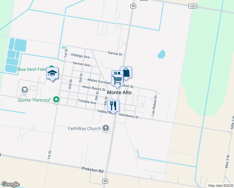 map of restaurants, bars, coffee shops, grocery stores, and more near in Monte Alto