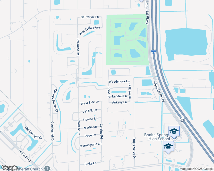 map of restaurants, bars, coffee shops, grocery stores, and more near 10457 Wood Ibis Avenue in Bonita Springs