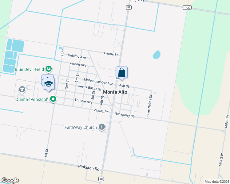 map of restaurants, bars, coffee shops, grocery stores, and more near in Monte Alto