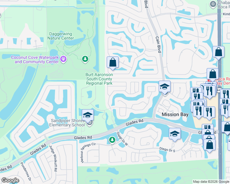 map of restaurants, bars, coffee shops, grocery stores, and more near 10921 Haydn Drive in Boca Raton