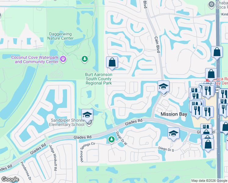 map of restaurants, bars, coffee shops, grocery stores, and more near 10921 Haydn Drive in Boca Raton