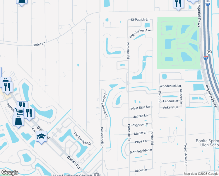 map of restaurants, bars, coffee shops, grocery stores, and more near 10000 Maddox Lane in Bonita Springs