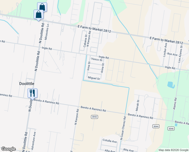 map of restaurants, bars, coffee shops, grocery stores, and more near 3816 Sebastian Street in Edinburg